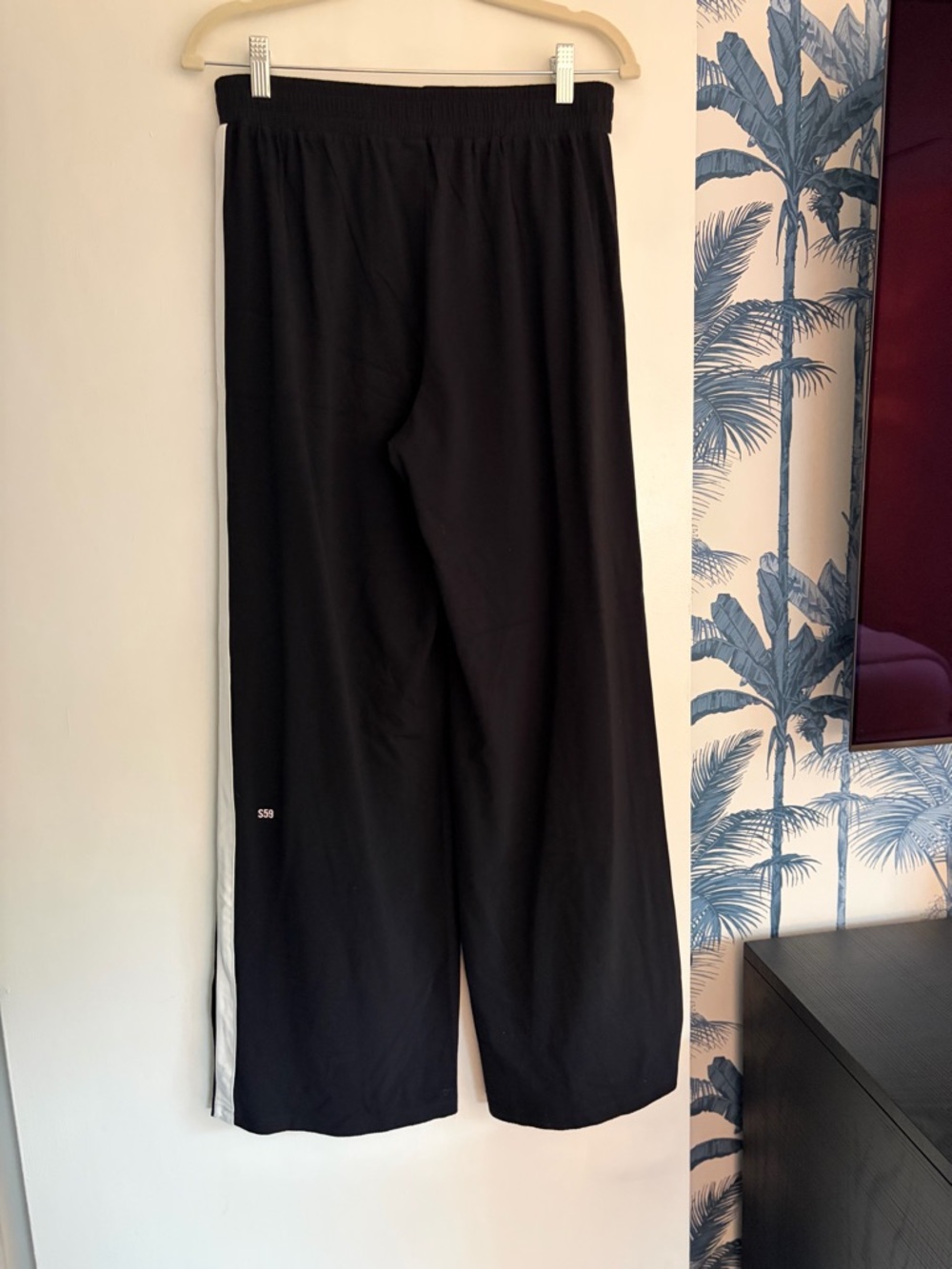 SPLITS59 Black Soft Pants with White Stripe